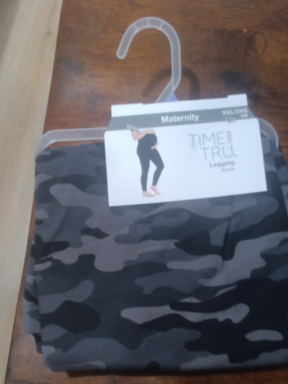 Maternity Time and Tru  Camo Leggings - Gray & Black